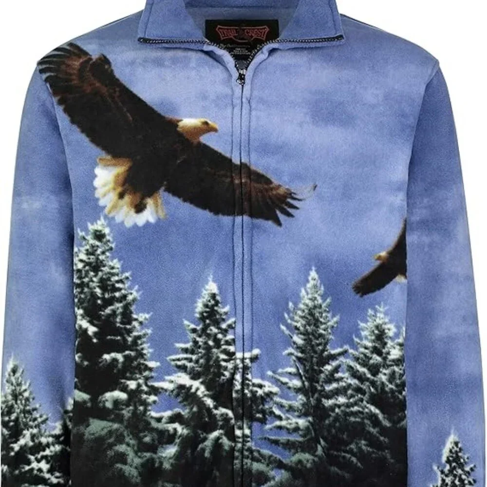 Wildkind Eagle Bird Scout American Eagles Flight Jacket Sweater Unisex Blue L-3X - Picture 6 of 7